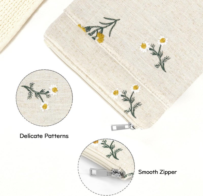 Dadanism Embroidered Daisy Padded Sleeve for All-New Kindle Paperwhite, 7" Kindle Colorsoft Signature Edition, Protective Sleeve Case for 6" K-indle/K-indle Oasis/Kobo E-Reader, Hemp Plants - Image 5